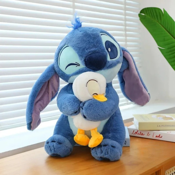 Boneco de pelúcia Stitch com Amigo Pato