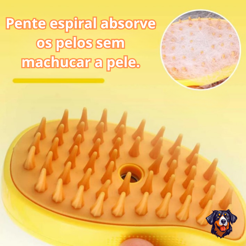 Escova de vapor para gatos e cães