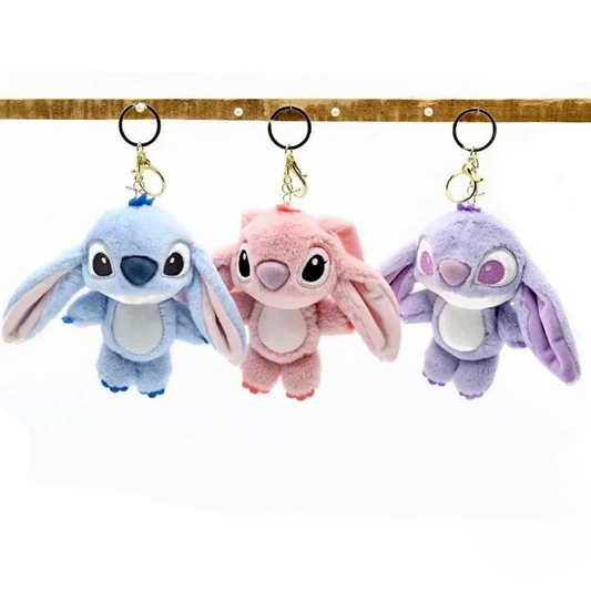 Chaveiro De Pelúcia Stitch e Angel
