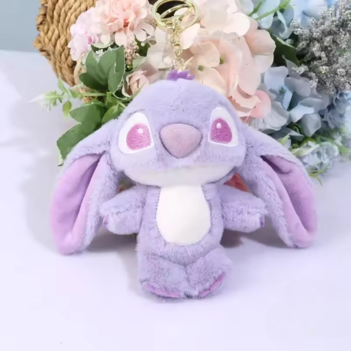 Chaveiro De Pelúcia Stitch e Angel