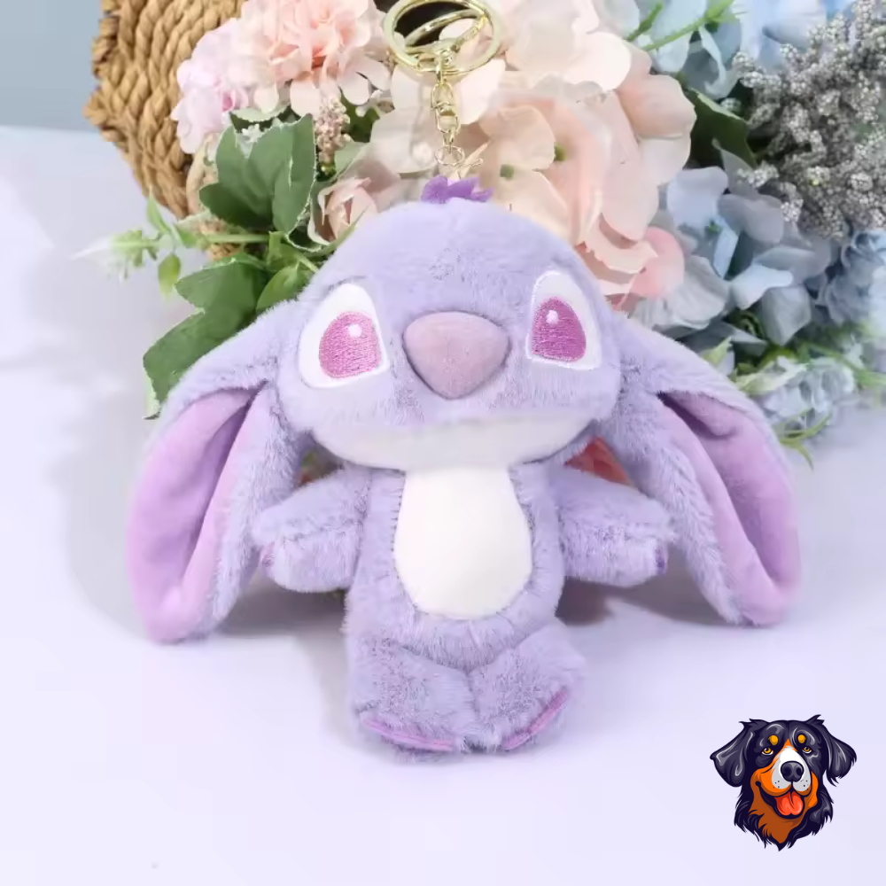 Chaveiro De Pelúcia Stitch e Angel