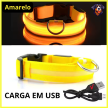 Coleira luminosa recarregável USB ajustável LED brilhante para cães e gatos
