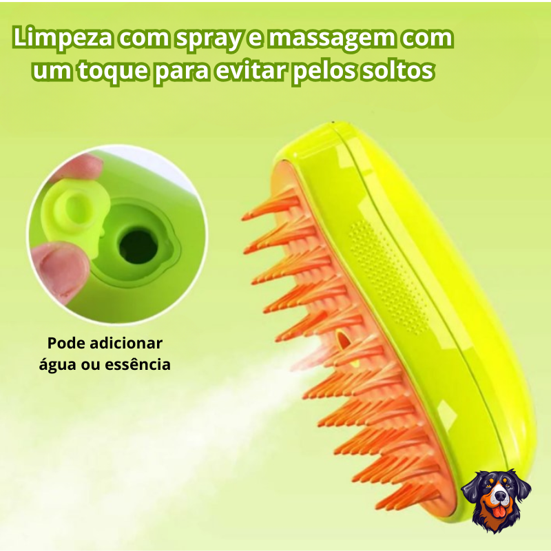 Escova de vapor para gatos e cães