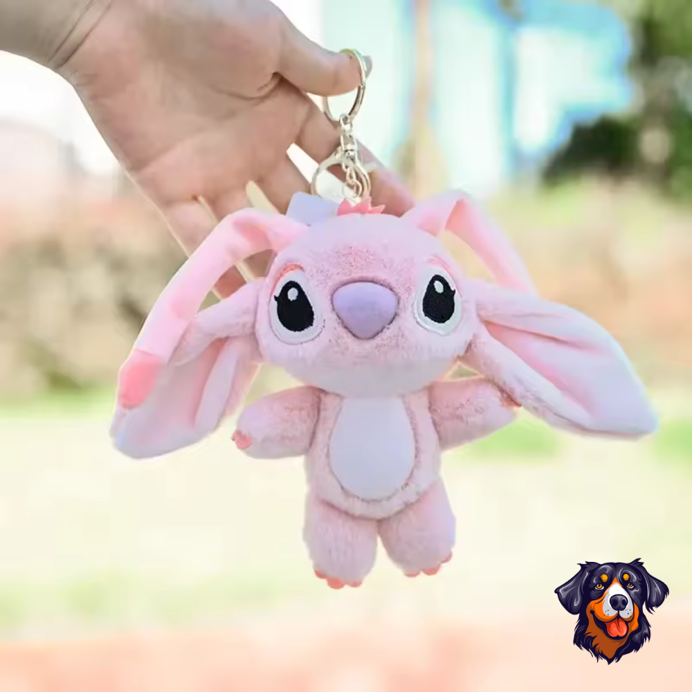 Chaveiro De Pelúcia Stitch e Angel