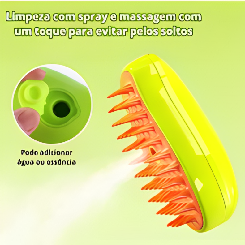 Escova de vapor para gatos e cães