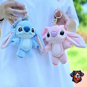 Chaveiro De Pelúcia Stitch e Angel