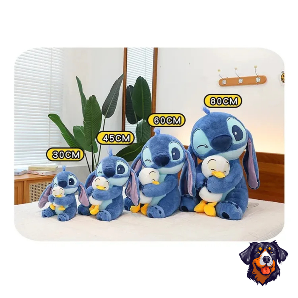 Boneco de pelúcia Stitch com Amigo Pato