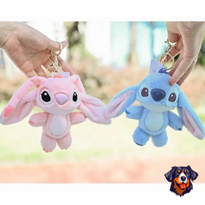 Chaveiro De Pelúcia Stitch e Angel