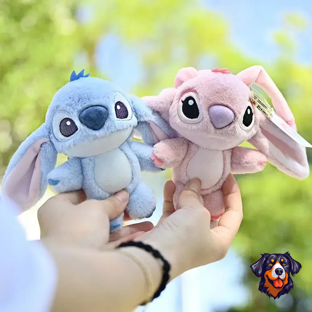 Chaveiro De Pelúcia Stitch e Angel